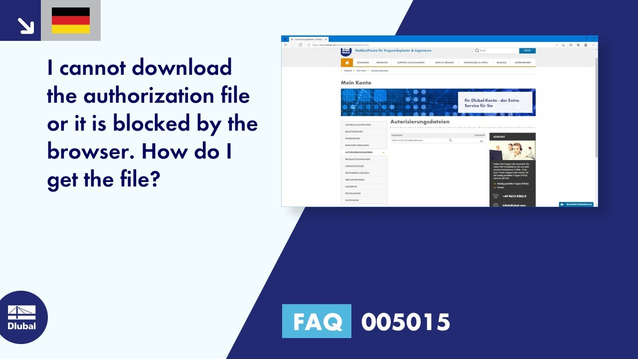 FAQ 005015 | I cannot download the authorization file or it is blocked by a browser.