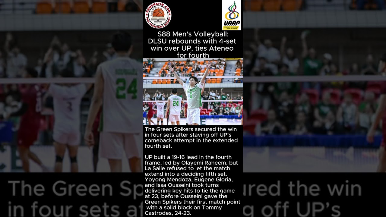 UAAP Men's Volleyball: DLSU trounces UP in 4 sets