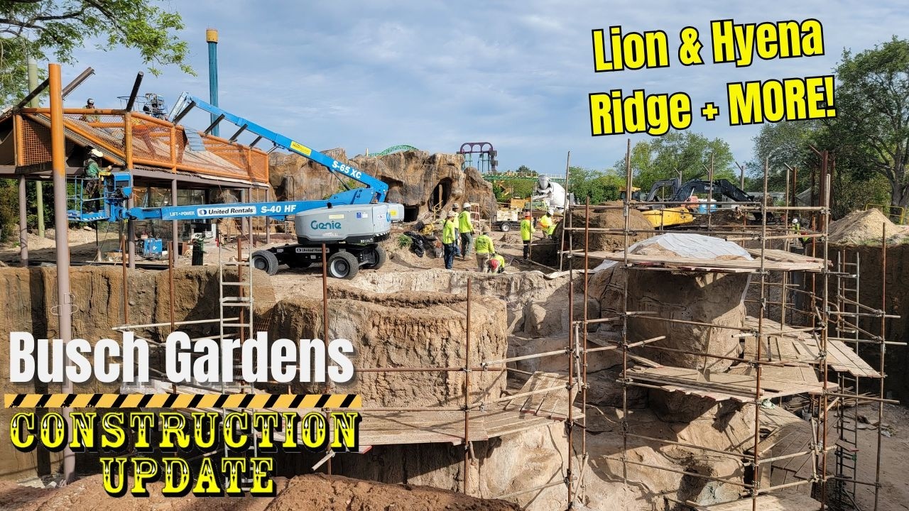 Busch Gardens Tampa Bay NEW Lion & Hyena Ridge | Construction Progress & Park Update