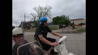 1960s Piaggio 2 stroke scooter and side car 1