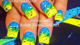 DIY Splatter Paint Nail Art Design Tutorial | Easy Neon Gradient