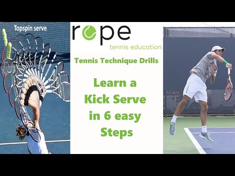 Tennis Serve Technique - Learn a Kick Serve in 6 easy Steps - "Kick Serve Progression"