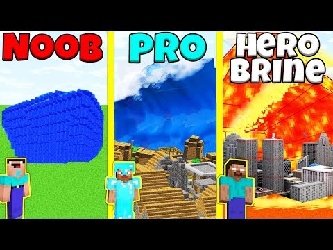 TEN - Minecraft Animations - Minecraft Battle: NOOB vs PRO vs HEROBRINE: TSUNAMI CHALLENGE / Animation