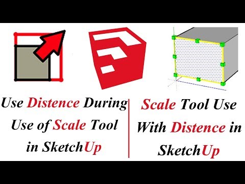 SCALE TOOL Use With Distance in Sketchup | Use Distance During  Use of Scale Tool  in SketchUp