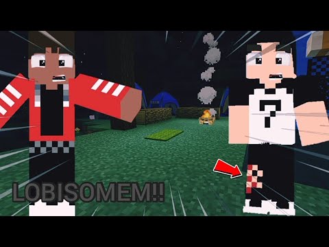 Meu Amigo virou um lobisomem no Acampamento!!! No minecraft