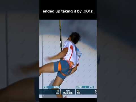 .001s COMEBACK speed climbing win by Raharjati Nursamsa #speedclimbing #ifsc #race