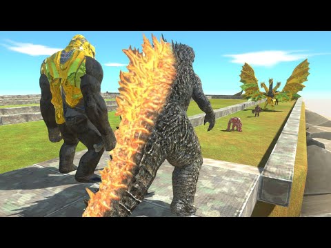 New Godzilla and Golden King Kong Death Run Tour - Animal Revolt Battle Simulator