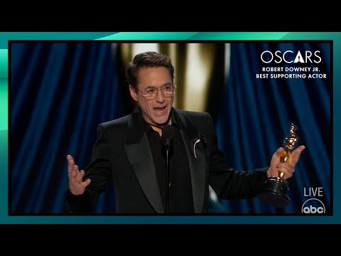 Robert Downey Jr. Wins Best Supporting Actor for 'Oppenheimer' | 96th Oscars (2024)
