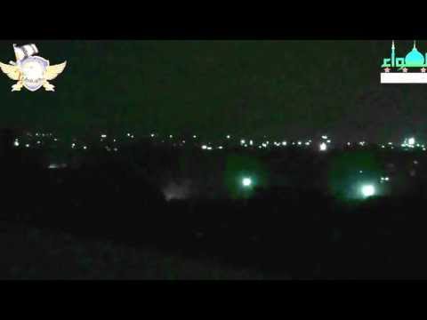 أصوات الاشتباكات الدائرة بين كتيبة صقور دمشق وقوات النظام في حي القابون في دمشق