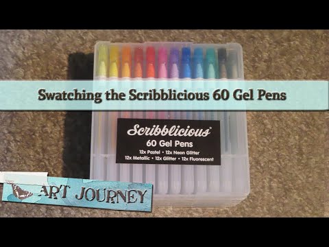 Swatching the 60 Scribblicious (The Works) Gel Pens | UK Gel Pen Comparison Series - Part 3