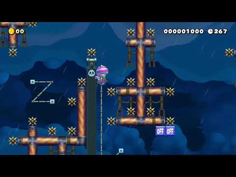 Sky Gliding At Night by kimiboi 🍄 Super Mario Maker 2 😶 No Commentary　#acｍ