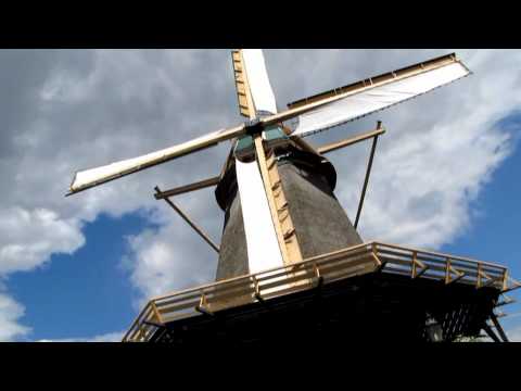 Working flour windmill in Holland