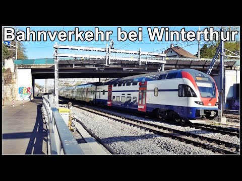 Bahnverkehr bei Winterthur, Zürich, Schweiz 2020