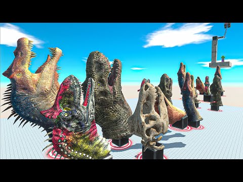 Who Can Jump Over Dinosaur Head - Animal Revolt Battle Simulator
