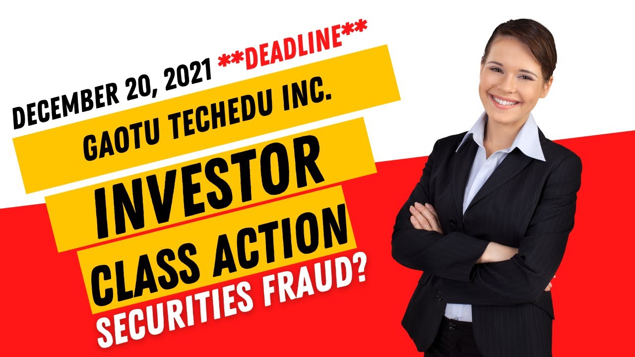 $GOTU GOTU Stock News Today (#GOTU) STOCKHOLDERS Class Action Gaotu Techedu Inc Alert $GOTU