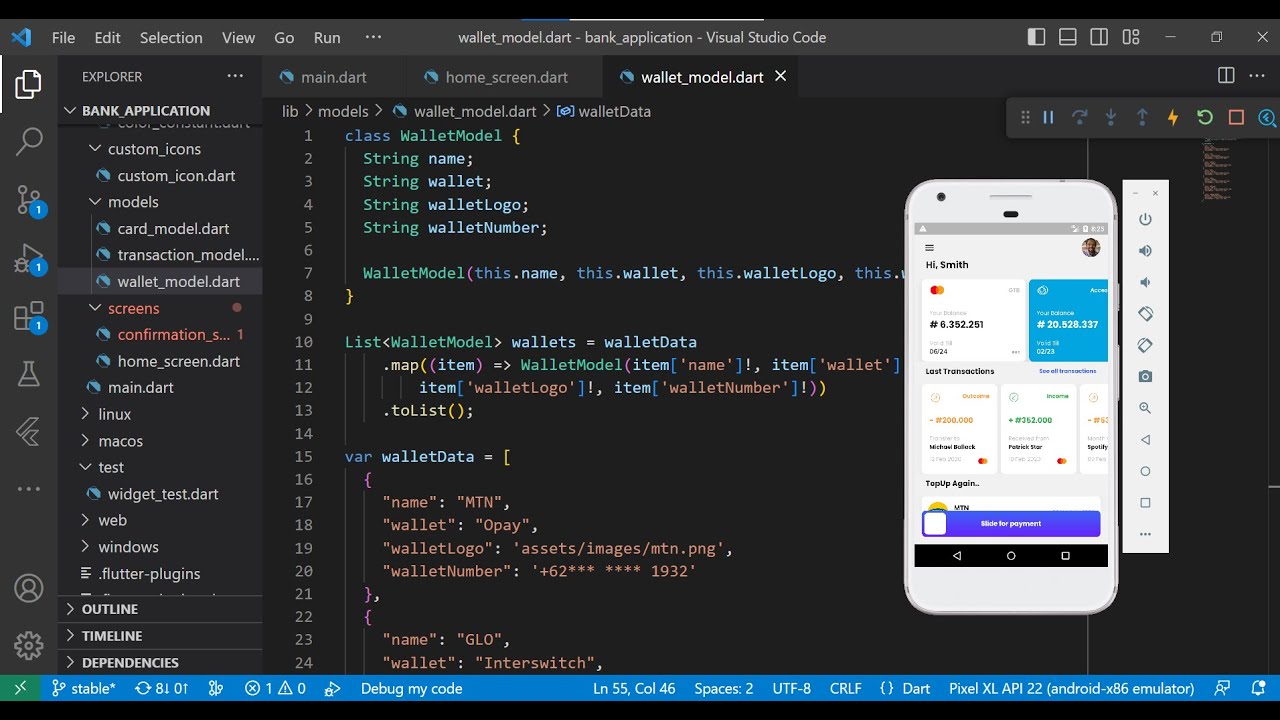flutter bank application design