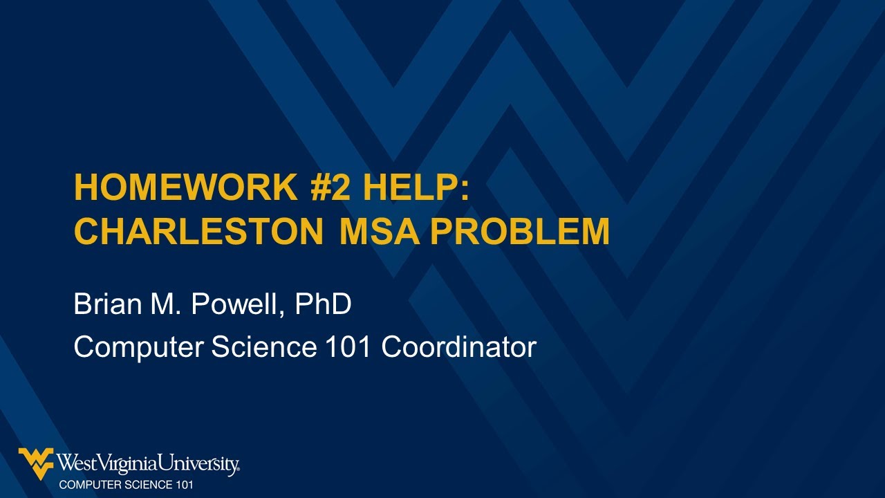 Homework #2 Help Project: Charleston MSA Problem
