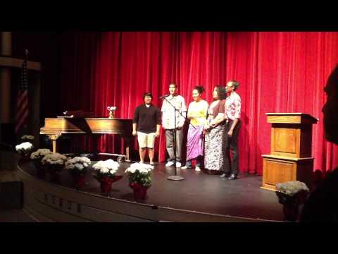 Kay'Em, Maverick, Margaret, Jenin and 'Nelle SING the National Anthem