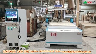 Máy Cnc nesting 4 đầu Holztek Cắt ra ván công nghiệp Sx nội thất tủ bếp