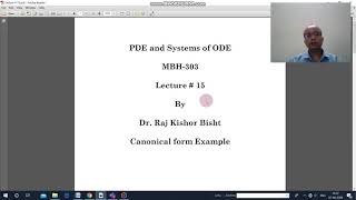 PDE #15 second order pde to canonical form example