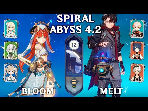 Spiral Abyss 4.2 Floor 12 9 Stars. C0 Nilou Bloom and C1 Wriothesley Melt. Genshin Impact 4.2