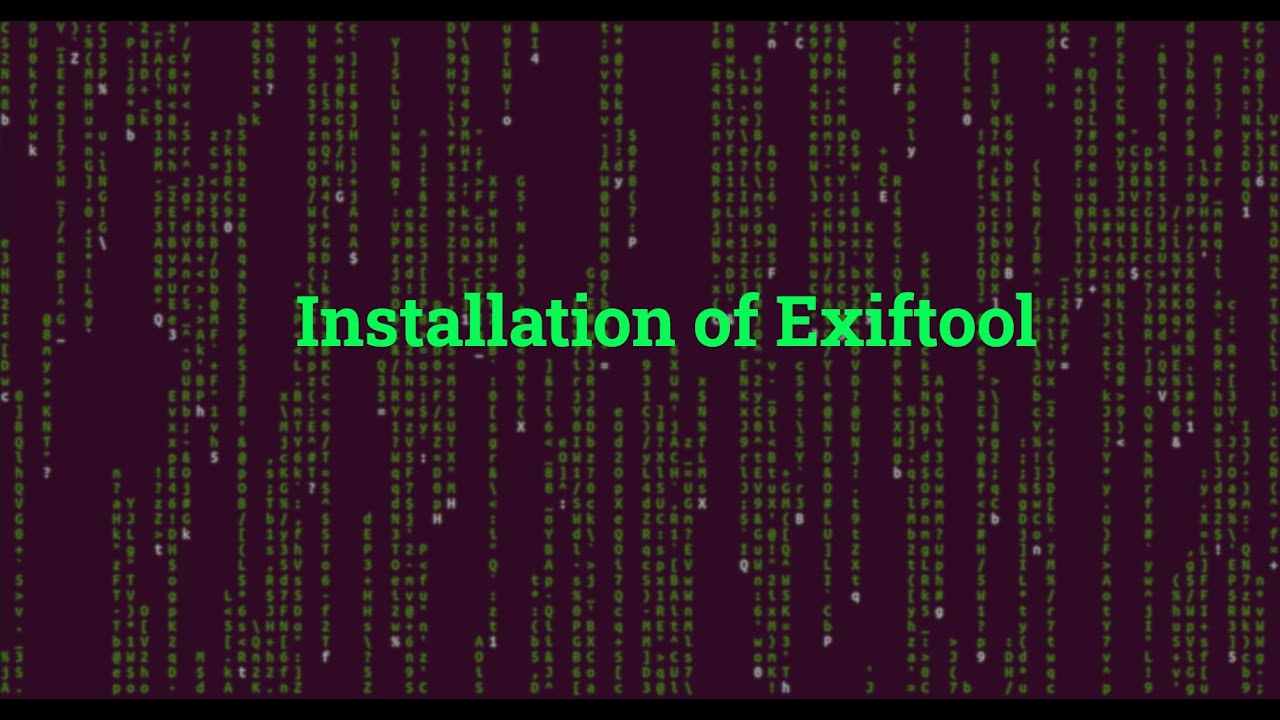 Installation of Exiftool tool in linux