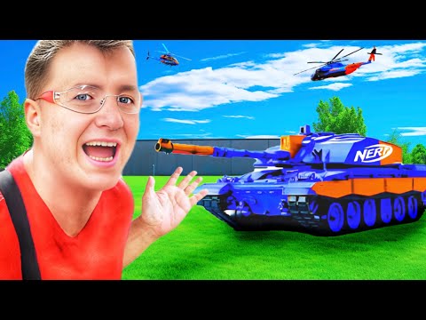 NERF War: Tank vs. Tank Battle!