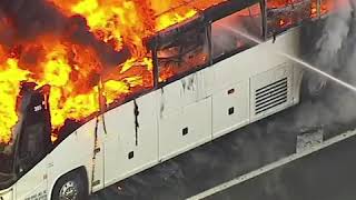 Fire fighters put out massive bus fire in Union To