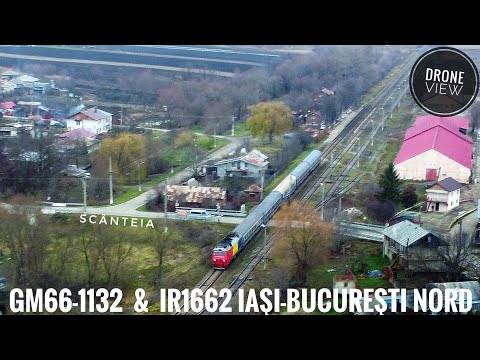 [DRONE] [4K] GM66-1132 & IR1662 Iaşi-Bucureşti Nord @Scânteia | 03.12.2022