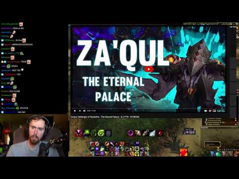 Asmongold watching Fatboss guide to Za'qul in the Eternal Palace, 8.2 PTR