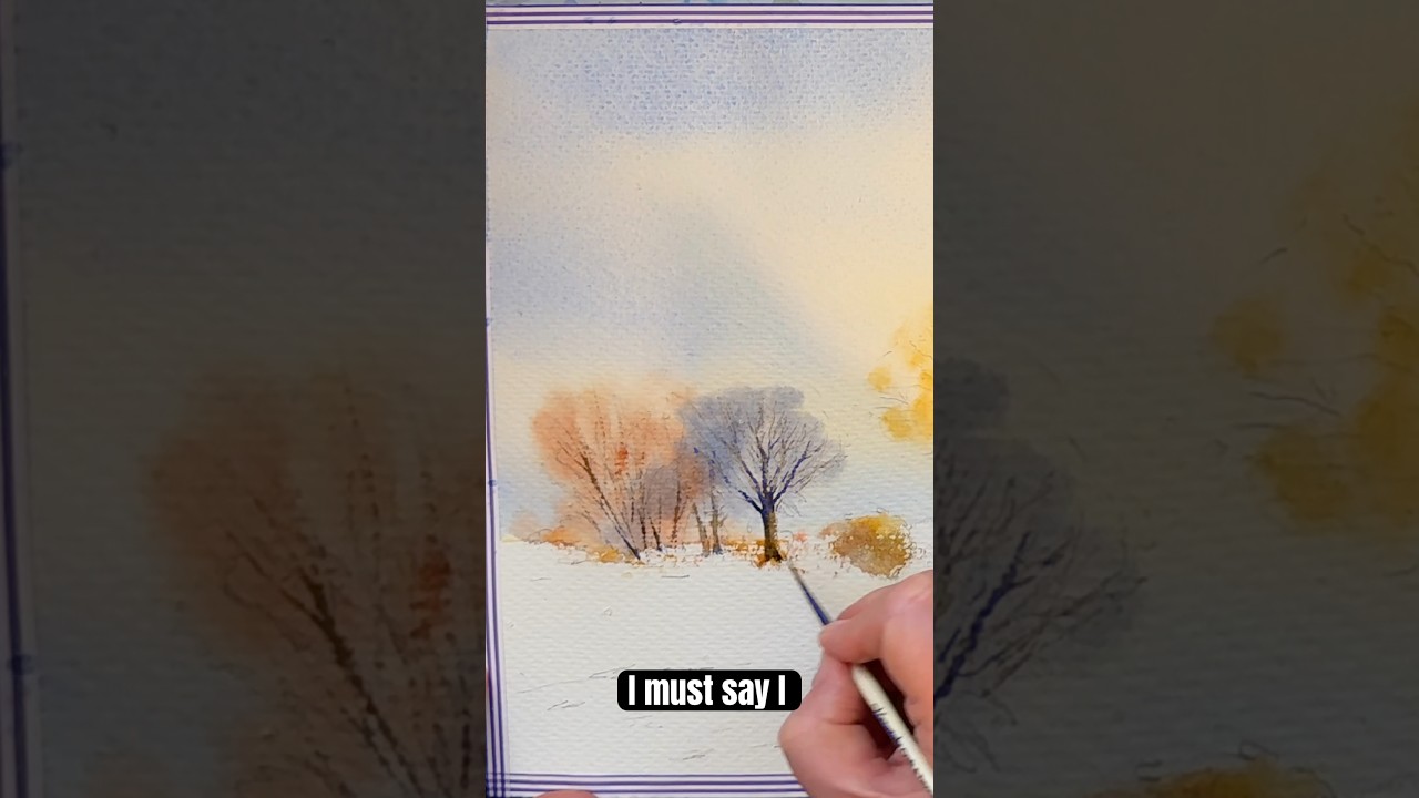 How To Paint Winter Trees In Watercolor #watercolor #watercolour