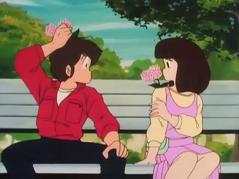 Ataru e Shinobu si ritrovano seduti insieme su una panchina
