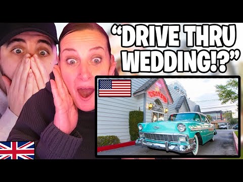 British Mum Reacts to A Drive Thru Wedding in America!
