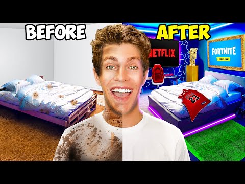my friends room was messy... so I Built His DREAM Room!