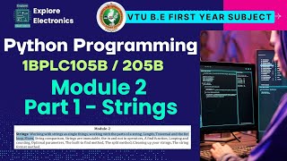 Module 2: Strings in python 🎓 VTU 1st sem Python Programming