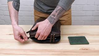 Сумка з накладною кишенею на блискавці в матовій шкірі 11280 SHVIGEL коричнева