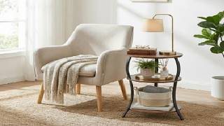 Round Side Table, 15 7' 3 Tier End Table for Living Room, Vintage Accent Table for Small Spaces