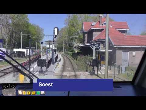 Ride with the train driver from Utrecht to Baarn. (with speedometer)
