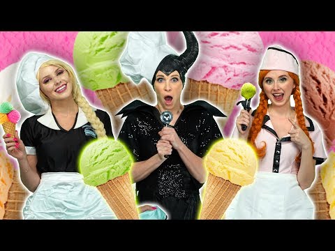 ELSA AND ANNA ICE CREAM TRUCK. (With Ariel, Belle, Rapunzel and Jasmine) Totally TV parody