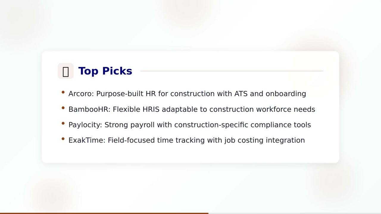 Best HR Software for Construction