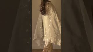 Elegant Ivory Grey Embellished Raw Silk Suit - Video 3