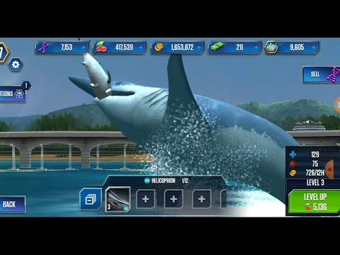 FEEDING 4 CREATURES- MEGALODON, HELICOPRION, ARCHAEOTHERIUM, DEINOTHERIUM ||JURASSIC WORLD- THE GAME