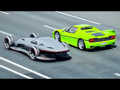 Mercedes Silver Arrow vs Ferrari F50 with NOS - Drag Race 20 KM