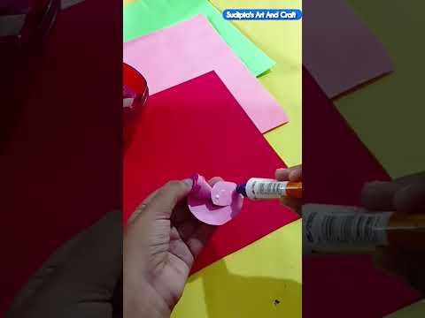 Dry Beautiful Flower Making With Colour Paper @sudiptasartandcraft  #viral #paper #flowers