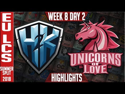 H2K vs UOL Highlights | EU LCS Summer 2018 Week 9 day 1 | H2K vs Unicorns of Love