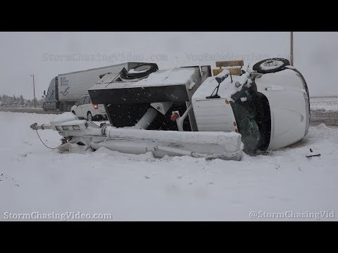 Heavy snow and roll over accident in  Southwest Kansas - 1/28/2020