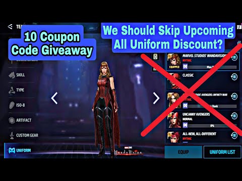 10 Coupon Code Giveaway | We Should Skip Upcoming All Uniform Discount? - Marvel Future Fight