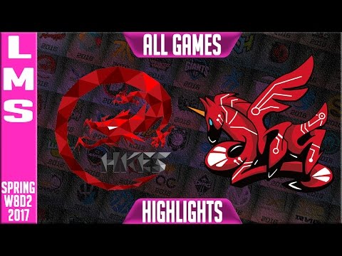 AHQ vs Hong Kong Esports Highlights All Games - LMS W8D2 Spring 2017 AHQ vs HKE All games