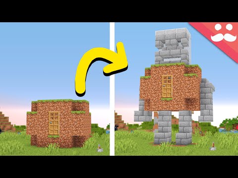 I Made a Transforming Dirt Hut in Minecraft