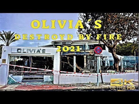 Fire Destroys Olivia’s Restaurant In La Cala De Mijas, Malaga, Costa Del Sol Spain, Spanien, 2021 4k